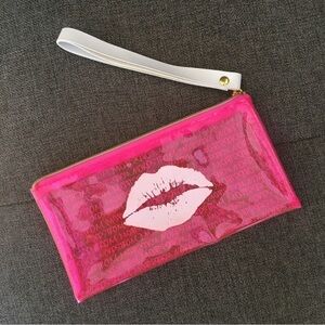 Nordstrom Clear Neon Lips Mini Clutch, Wristlet, Pink, White
